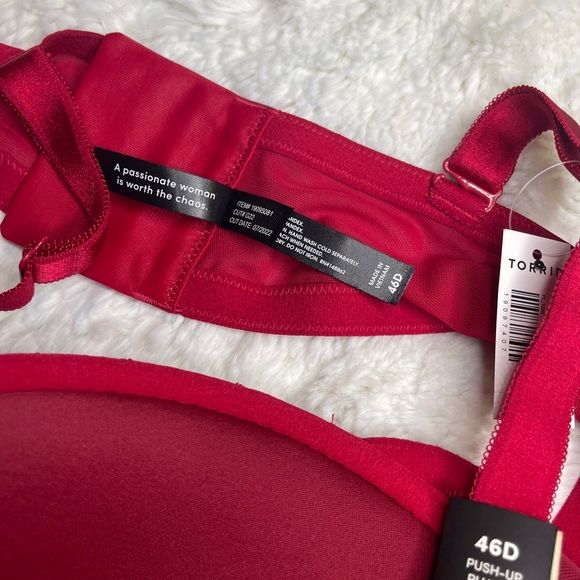 XO Plunge Push-Up Tattoo Lace Straight Back Bra 46D - Picture 15 of 16